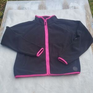 Fleece Black Jacket with Pink Accents Size LARGE